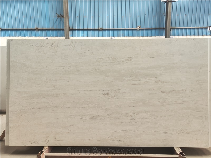 TRAVERTINO CREAMY White Polished 15Mm Solid Surface Slabs