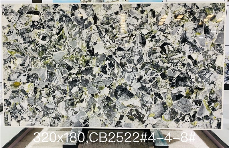 China Ice Green Marble Semiprecious Stone Slabs