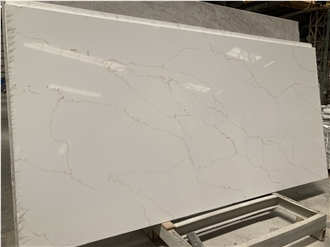 Artificial Calacatta Gold Glossy Surface Quartz Slabs