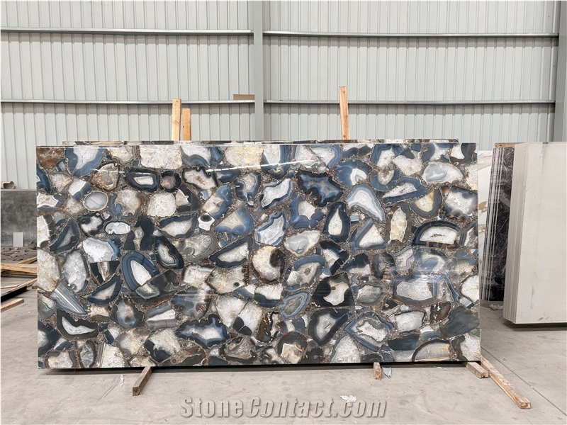 Blue Sapphire Semiprecious Stone Slabs