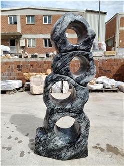 Milas Lilac Dark Marble Rings Of Stone Garden Ornaments