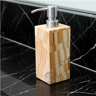 Burma Teak Marble Natural Stone Bath Dispenser