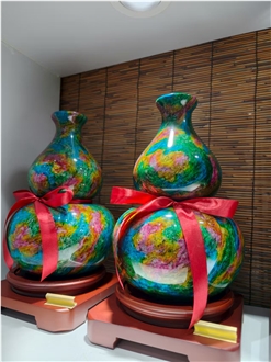 Taiwan Picasso Green Jade Gourd Vase Home Decor Products