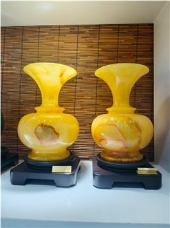 Yellow Onyx  Home Decorative Vase