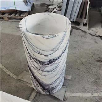 Milas Lilac Marble Pedestal Wash Basins