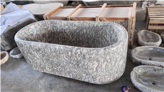 Grey Marble Solid Bathtub