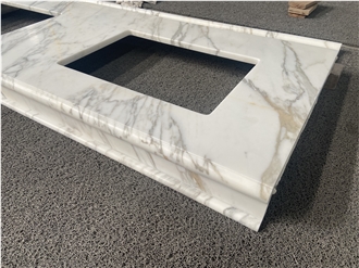 Arabescato Venato Marble Matte Finish Prefab Vanity Tops