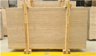 Light Travertine Epoxy Filled Slabs