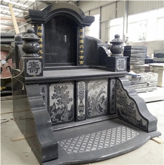 Absolute Black Granite Japanese Monument