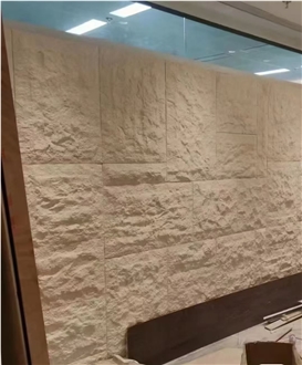 Turkey White Sand Limestone Natural Surface Tiles For Hotel Interior Wall