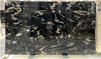 Black Cosmic Granite Slabs For Interior Design
