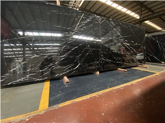 China Polished Black Marquina Marble Slabs