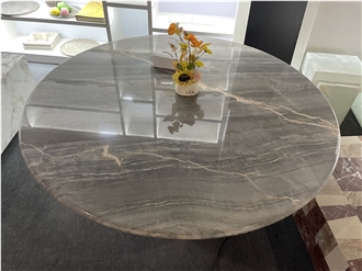 Factory Price Brown Marble Round Luxury Stone Table
