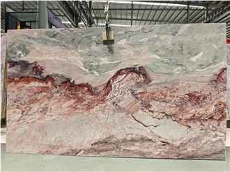 Four Season Pink Green Marble Slabs