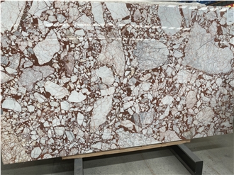 Luxury Calacatta Red Bulgari Marble Slab Tiles