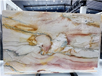 Luxury Polished Rainbow Impression Quartzite Slabs