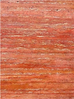 Natural Stone Red Travertine Slabs For Wall Floor