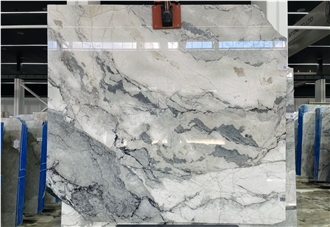 Polished Camouflage White Marble Slabs