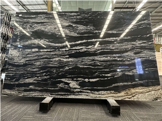 Polished Cosmos Black Granite Slabs