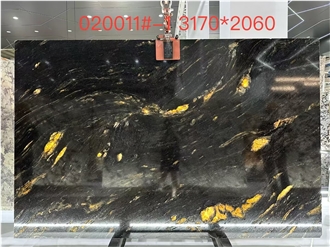 Prada Black Titanium Granite Slabs For Interior Design