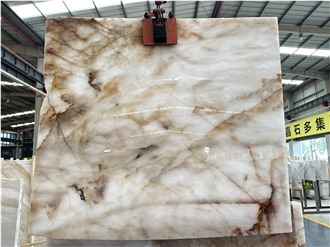 Natural Translucent Cristallo Lumix Quartzite Slabs