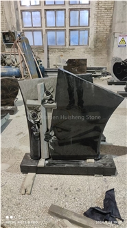 China Black Granite Engraved Headstone