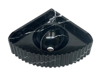 Luxury Black Marquina Marble Wash Basin Fluted Design