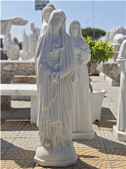 Viet Nam Pure White Marble Statue Of Mother Virgin Mary