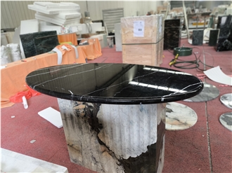 Black Marquina Marble Dining Table Tops