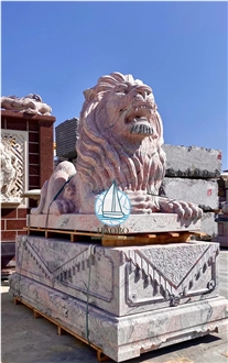 Paradiso Granite Guardian Lion Sculptures