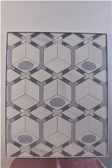 3D Effect Marble Mosaic With Shell Wall Mosaic Tiles