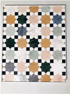 Art Deco Design Malta Marble Mosaic Tiles For Wall & Floor