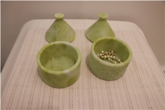Dream Green Verde Lotus Jeweler Storage Jar