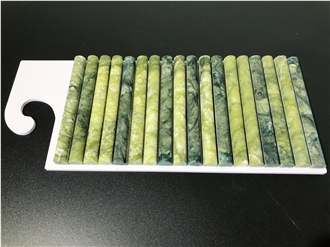 Green Marble Honed Flute Mosaic Tiles For Interior Wall