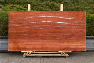 YDSTONE New Product Red Travertine Slabs For Project