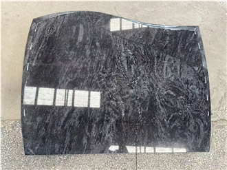 Bahama Blue Granite Polished Tombstone Western Style