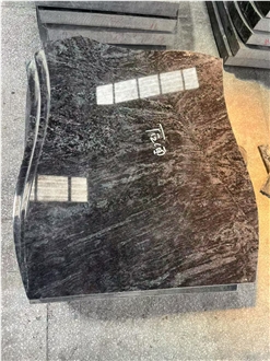 Bahama Blue Granite Single Monument Western Style