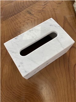 Carrara White Marble Tissue Box Home Decor Products