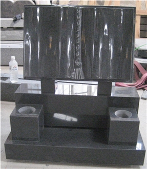 China Impala Black Granite Book Style Monument