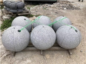 G603 Granite Polished Round Sphere Garden Ornaments