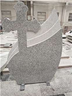 G603 Gray Granite Cross Headstone