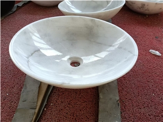 Guangxi White Marble Round Wash Basins