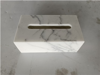 Guangxi White Marble Tissue Box Home Decor Products