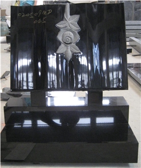 Indian Impala Black Granite Book Style Headstone