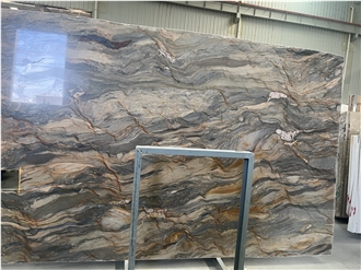Natural Fusion Multicolor Marble Slabs Polished For Wall Floor