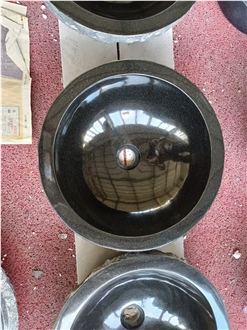 Shanxi Black Granite Round Wash Basin