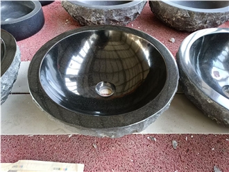 Shanxi Black Round Basins Natural Edges