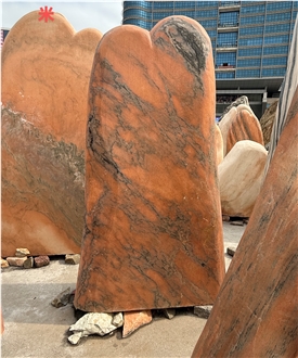 Yellow Natural Stone Landscaping Boulder Garden Ornaments