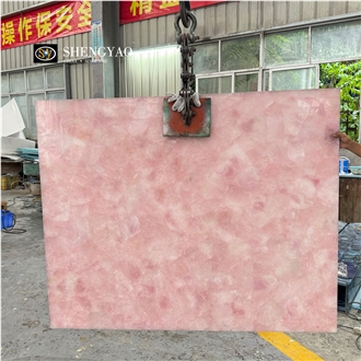 Solid Pink Onyx Crystal Rose Quartz Semiprecious Stone Tiles