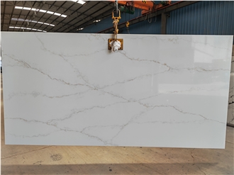 Calacatta Slim Gold Glossy 12Mm And 15Mm Quartz Slabs